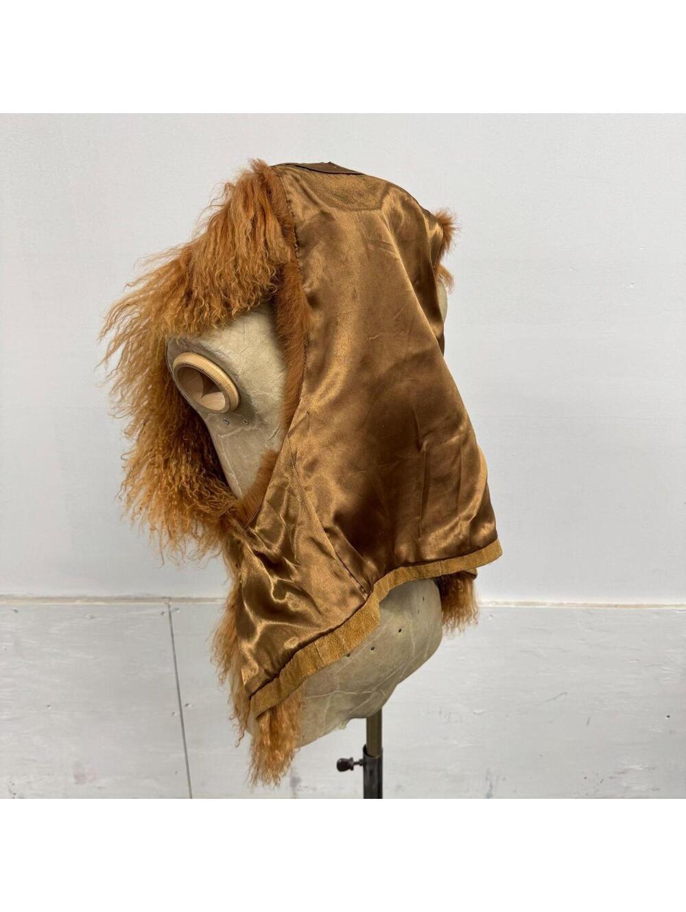Vintage Deadstock Tan Brown Y2K Mongolian Lamb & Rabbit Fur Vest - Picture 7 of 8
